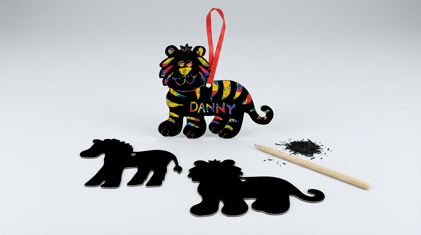 DIY Jungle Safari Scratch Art Kits