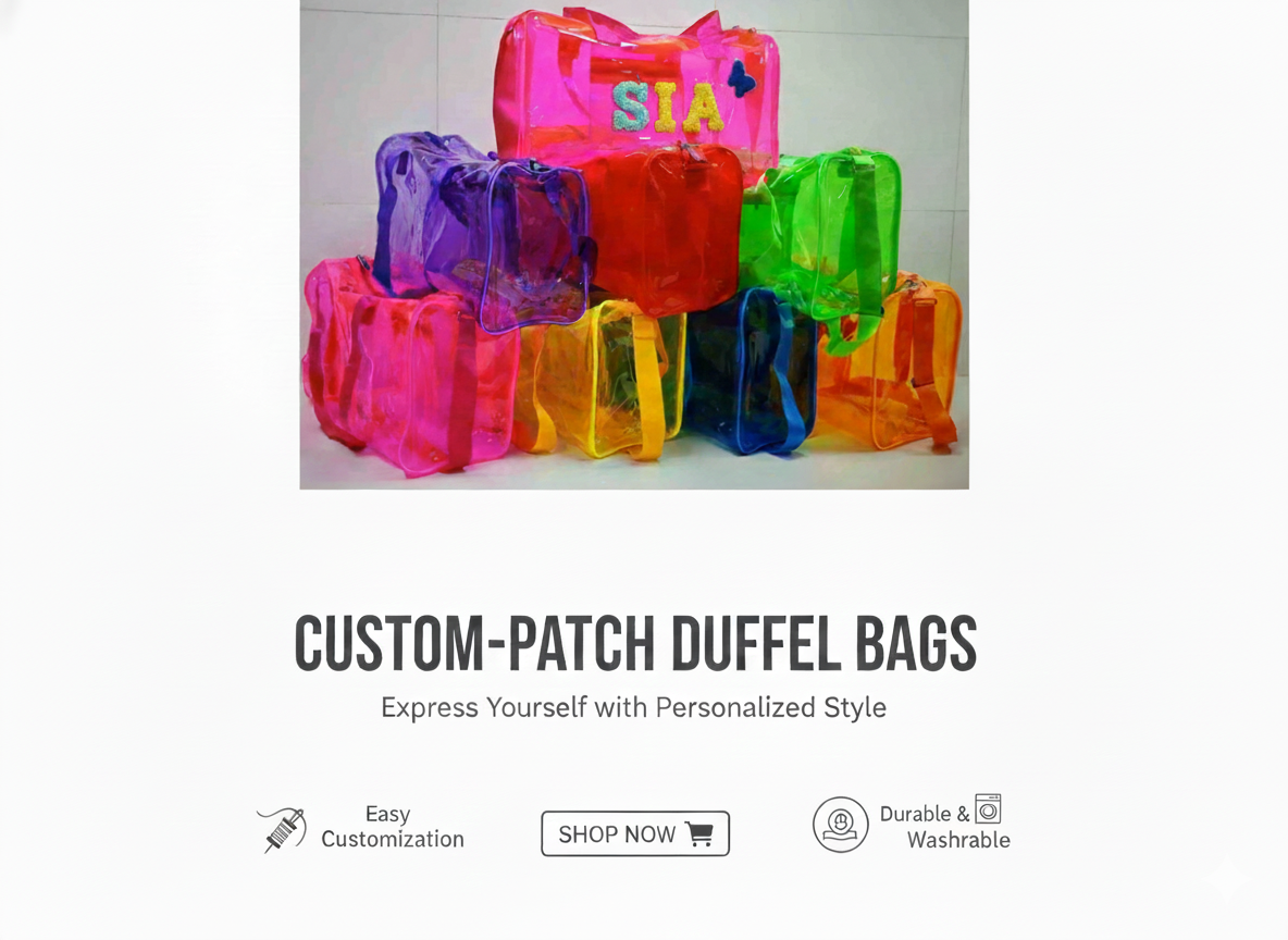 Jelly Duffle Bag for Kids | Transparent & Personalised with 3D Patches