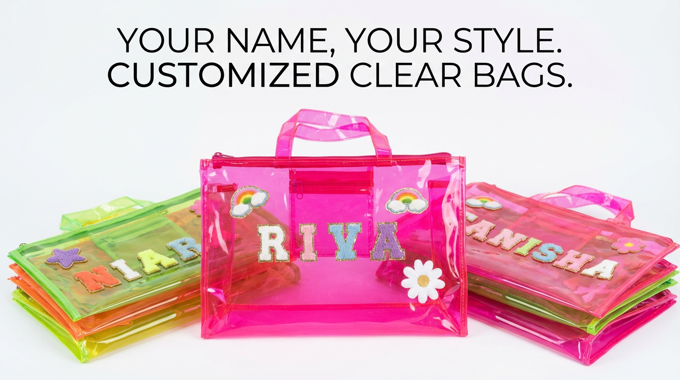 Jelly Duffle Bag for Kids | Transparent & Personalised with 3D Patches