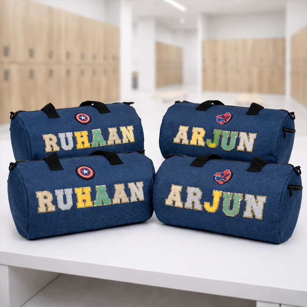 Personalized Denim Duffel Bags