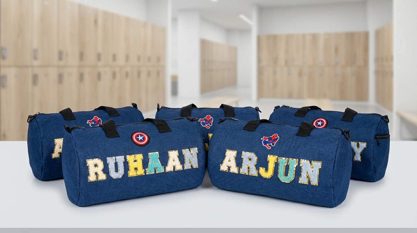 Personalized Denim Duffel Bags